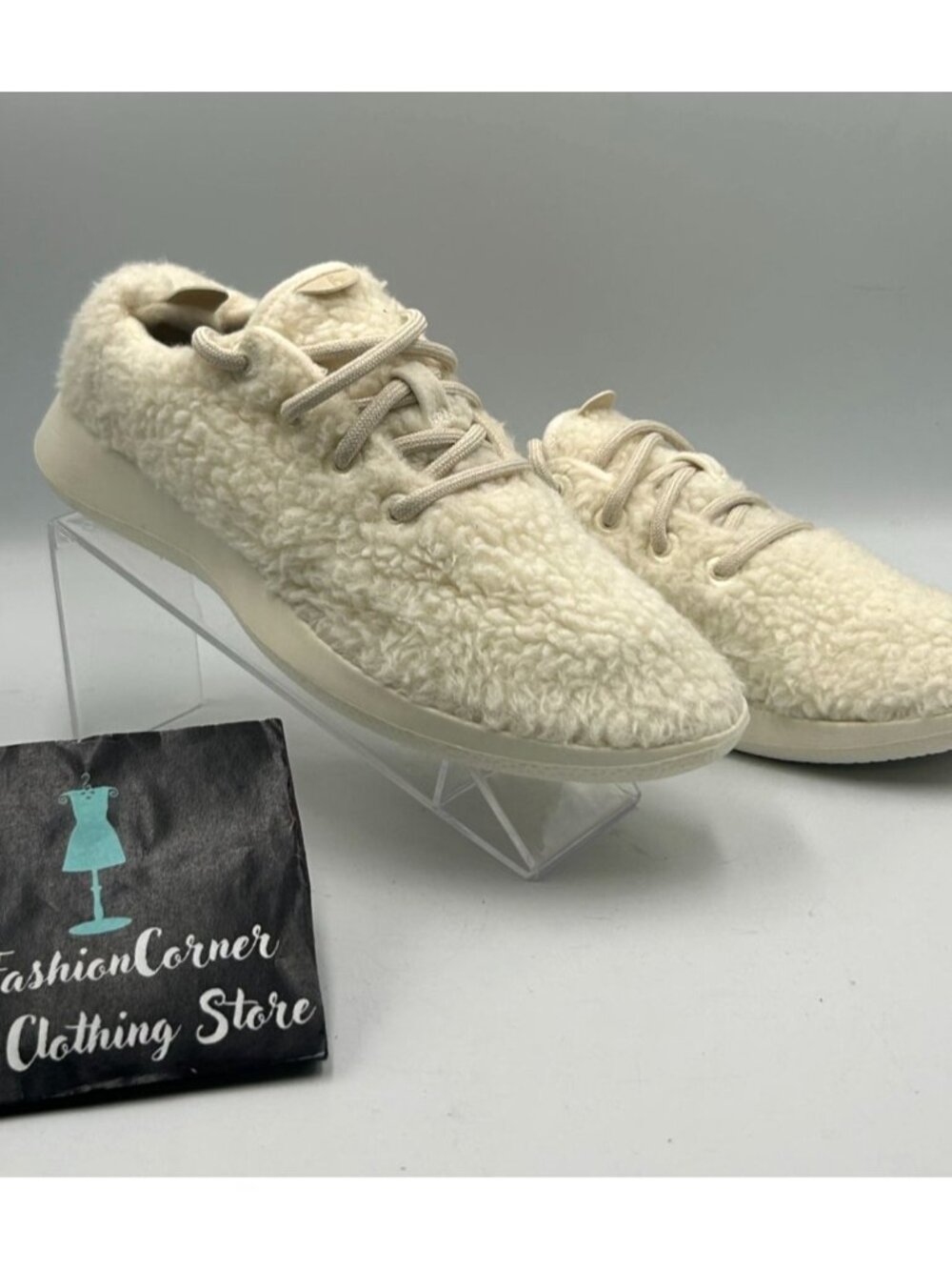 NWOB Allbirds Women's Cream Wool Runner Fluffs Casual Lace-Up Sneakers Sz 8 3279 - Picture 12 of 16